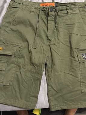 Olive Green Cargo Shorts - Men